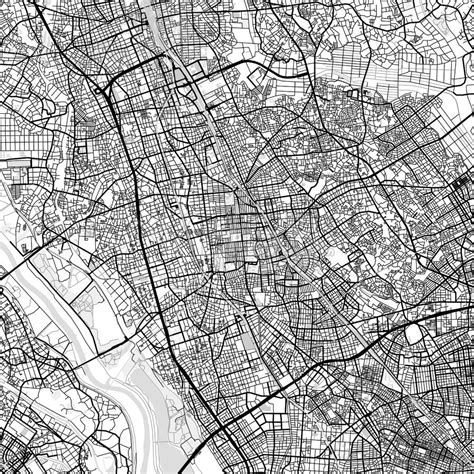 Google map of saitama city presenting the satellite view of the city in japan. Downtown map of Saitama, Japan (さいたま市) | HEBSTREITS Sketches | Map, Saitama, Downtown