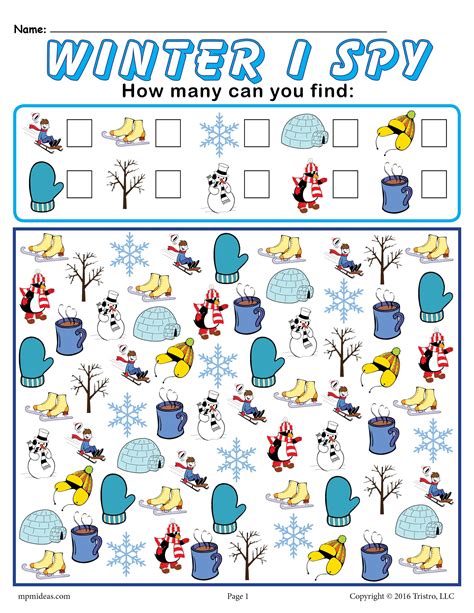 This Winter Themed I Spy Activity Is Perfect For When Your Preschoolers