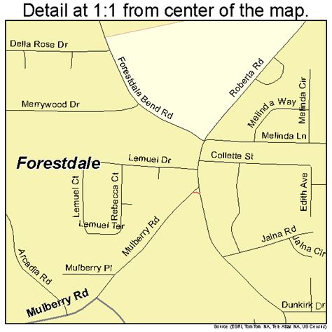 Forestdale Alabama Street Map 0127088