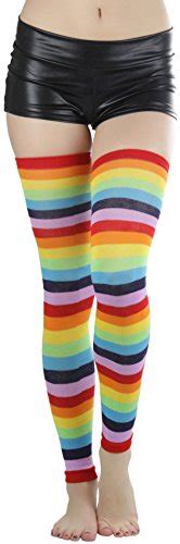 Tobeinstylewomens Rainbow Footless Acrylic Thigh Hi Leg Warmer