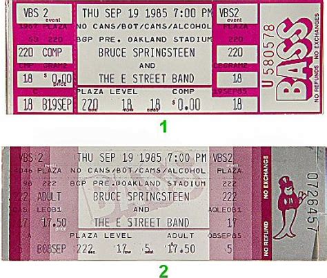 Bruce Springsteen And The E Street Band Vintage Tickets At Wolfgangs