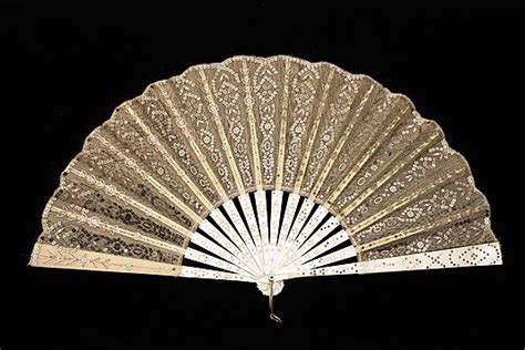 Fan Made Of Mother Of Pearl Metal And Silk Probably French C1900