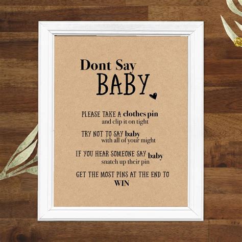 Dont Say Baby Dont Say Baby Game Printable Dont Say Baby Sign Don