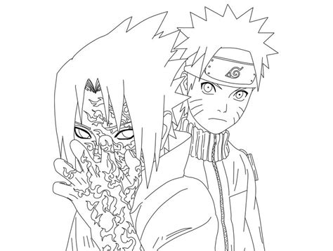 Naruto And Sasuke With Curse Mark Lineart By Xrainingxcolourx On Deviantart