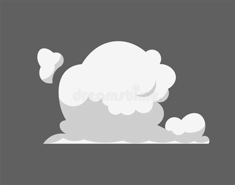 Cartoon Smoke Cloud Comic Stem Effect Vector Fog Silhouette Set Stock