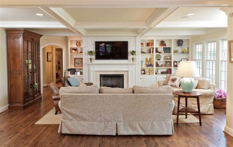 The seating here is more fluid, meaning can move the furniture around to accommodate different uses. Hanging Your TV over the Fireplace: Yea or Nay? | Driven ...