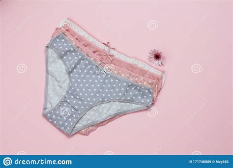 Beautiful Women`s Cotton Panties On Pink Background Stock Image Image Of Girl Brassiere