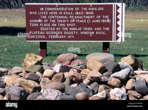 Navajo Memorial To The Bosque Redondo Or Long Walk Beside The Pecos