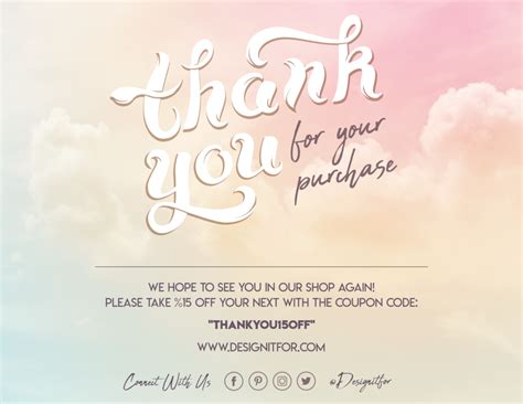 Thank You For Your Purchase Card Template For Your Order