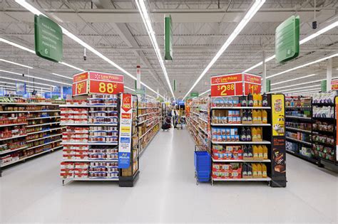 Photo Of Grocery Aisles At Walmart Store Food Section Stock Image