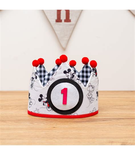 ⭐ Corona De Tela Unisex Para Cumpleaños Modelo Mickey Mouse Nenel