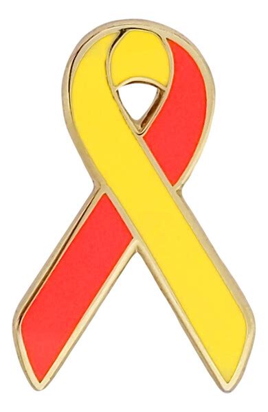 Red And Yellow Hepatitis Awareness Support Ribbon Lapel Pin