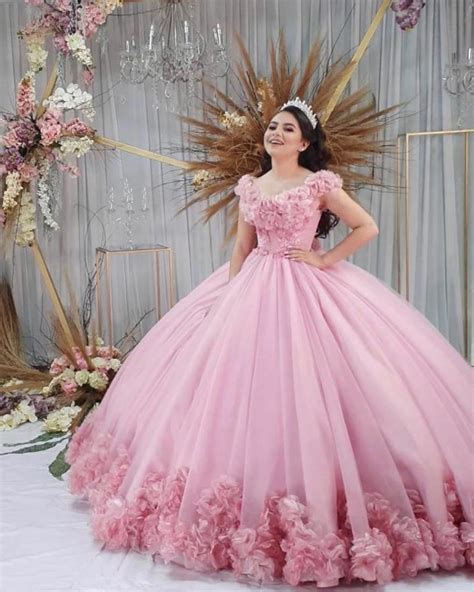 Pink Princess Quinceanera Dress 2021 V Neck Cap Sleeve Flowers Sequins Beads Backless Sweet 16
