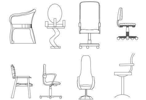 Dwg Autocad D Drawing Having The Details Of Different Styles Of Chair
