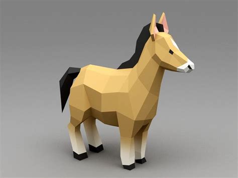 Low Poly Horse 3d Model Object Files Free Download Modeling 45992 On