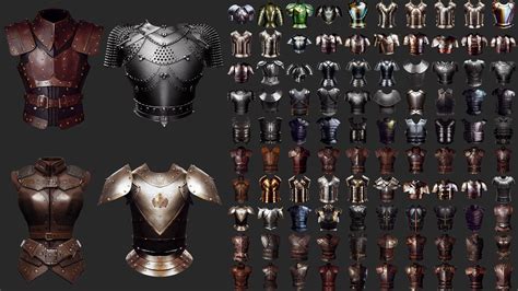 Artstation 100 Chest Armor Pieces Game Assets