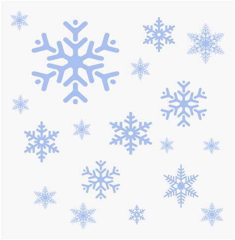Transparent Snowflakes Clipart Black And White Falling Blue
