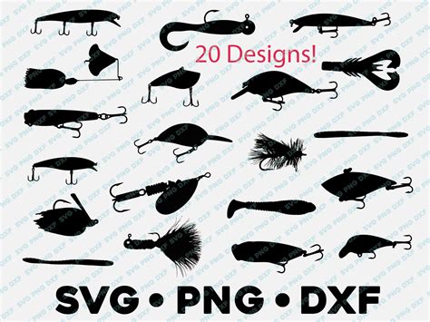 Fishing Lure Complete Bundle Svg Png Dxf Vector Transparent Etsy