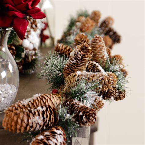 Two Snowy Woodland Pinecone Christmas Garlands By Dibor