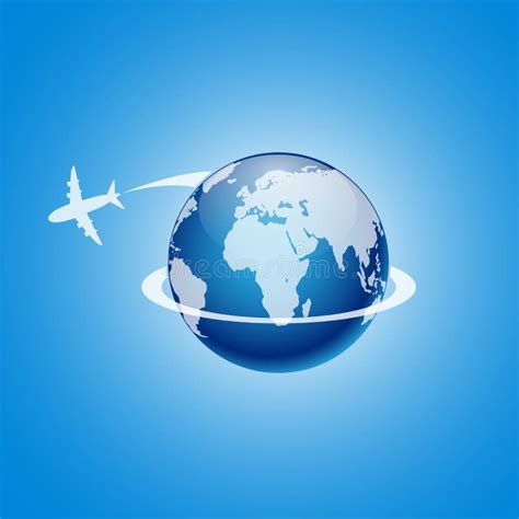 Plane Around The World Clip Art