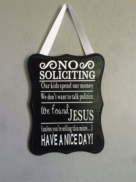 Select size & mount options. No soliciting sign by Craftsbykennedy on Etsy https://www.etsy.com/listing/220572484/no ...