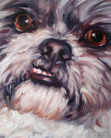 Sideways Grin Custom Pet Portrait Oil Painting 8x8 Etsy