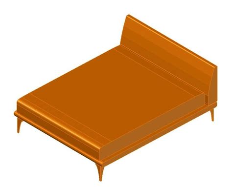 Double Bed Structure Detail 3d Model Cad Furniture Block Autocad File