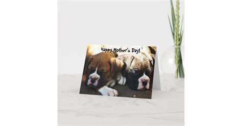 Happy Mothers Day Boxer Puppies Greeting Card