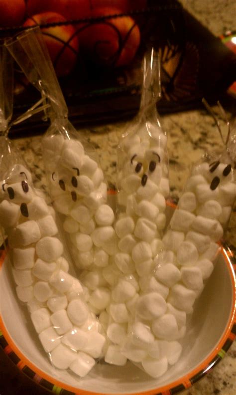 Marshmallow Ghosts Treats For Classmates Fall Halloween Crafts