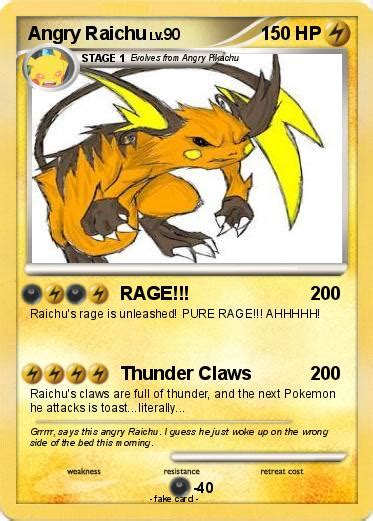 Pokémon Angry Raichu Rage My Pokemon Card