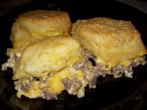 Sausage Egg And Cheese Biscuit Casserole On