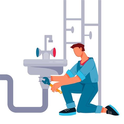 Premium Vector Plumbing Service Concept A Repairman Or Plumber At