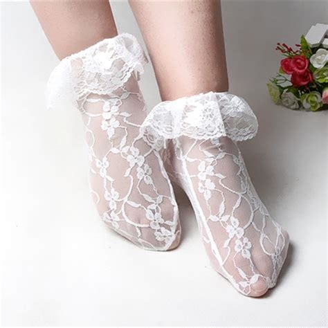Buy Fashion Women Lace Ruffle Frilly Ankle Socks
