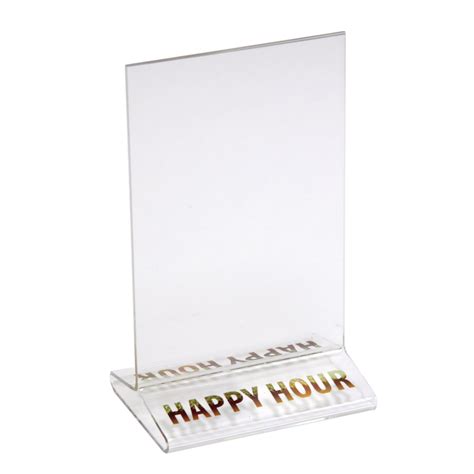 custom printed 5x7 top loading acrylic sign holder triangle base buy acrylic displays shop