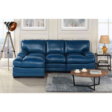 Mobilis Plush Leather Match Sectional Sofa With Left Facing Chaise