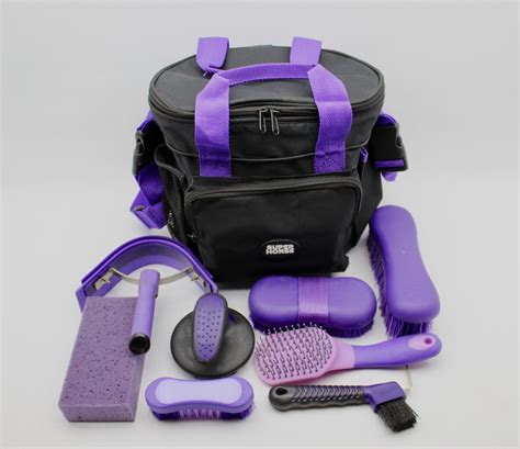Deluxe Horse Grooming Kit 9 Piece Purple Super Horse Saddlery
