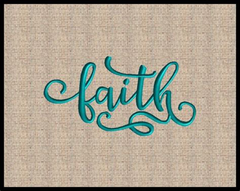 Word Faith Machine Embroidery Design Christian Embroidery Etsy