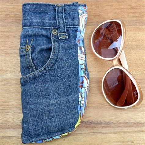 21 fun and cool diy sunglasses cases cool crafts diy jeans upcycle jeans denim diy upcycled