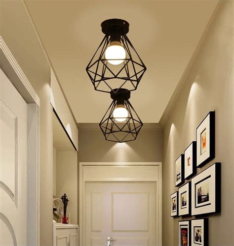 Sears' selection of ceiling fixtures and chandeliers has something to match nearly any decor. Vintage Industrial Rustic Flush Mount Ceiling Light, Metal ...