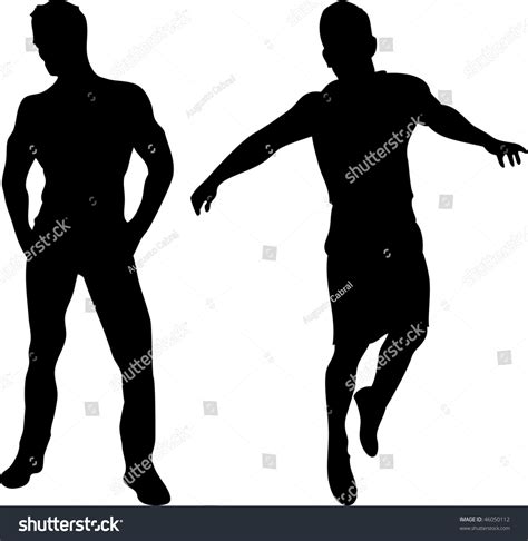 2 sexy men silhouettes on white background editable vector image 46050112 shutterstock