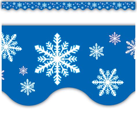 Snowflakes Scalloped Border Trim Tcr4139 Teacher Created Resources