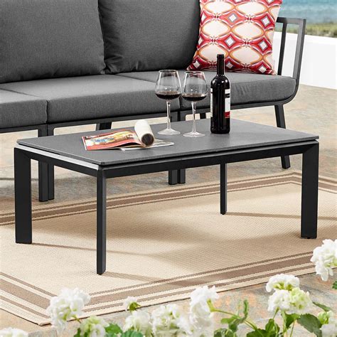 Riverside Aluminum Outdoor Patio Coffee Table Gray By Modway