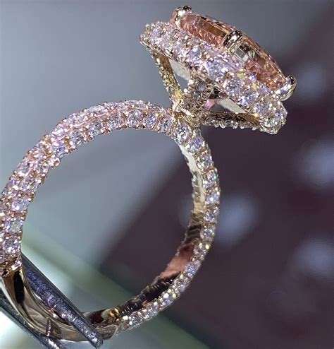 3d Band With 2d Halo And Diamond V ♥️ Cute Engagement Rings Big