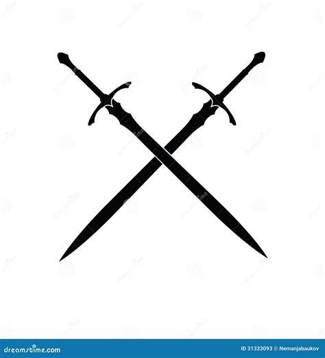 Swords Silhouette Stock Vector Illustration Of Weapon 31333093