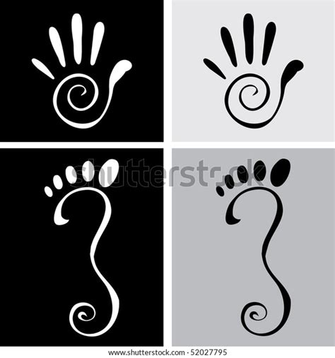 Vector Illustration Stylized Hand Foot Stock Vector Royalty Free 52027795