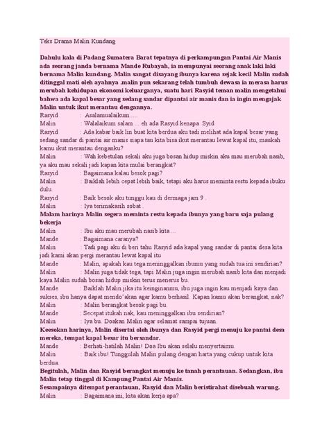 Gusti rifqi putri (anak saudagar) : Teks Drama Malin Kundang Dalam Bahasa Inggris - Berbagai Teks Penting