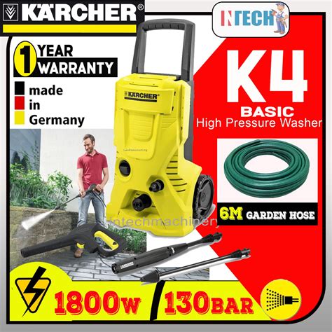 karcher k4 basic k4basic high pressure washer 1800w 130bar shopee malaysia