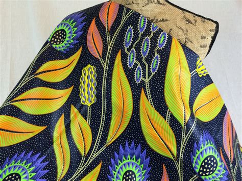 Congolese Fabric African Wax Print Fabric Java Print Fabric Purple