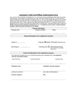 Maybe you would like to learn more about one of these? Automatic Credit Card Billing Authorization Form - Fill Online, Printable, Fillable, Blank ...