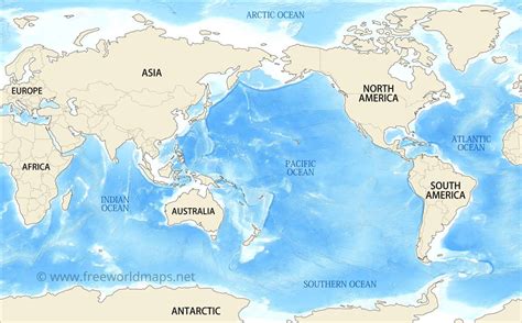 World Map Pacific Ocean Centered Map